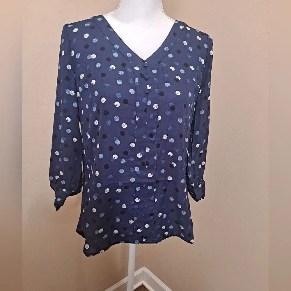 Fortune & Ivy Collyn Mixed Material Blouse from Stitch Fix NWOT